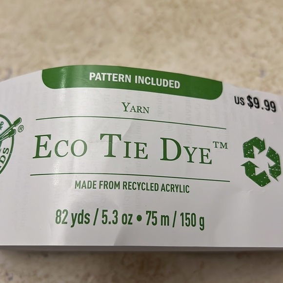 Handmade Crochet Eco Tie Dye Hat Recycled Acrylic - Picture 6 of 6